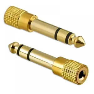 2Pcs Hridz 3.5mm Headphone Stereo to 6.35mm Jack Adapter for Earphone 1/4" Guitar