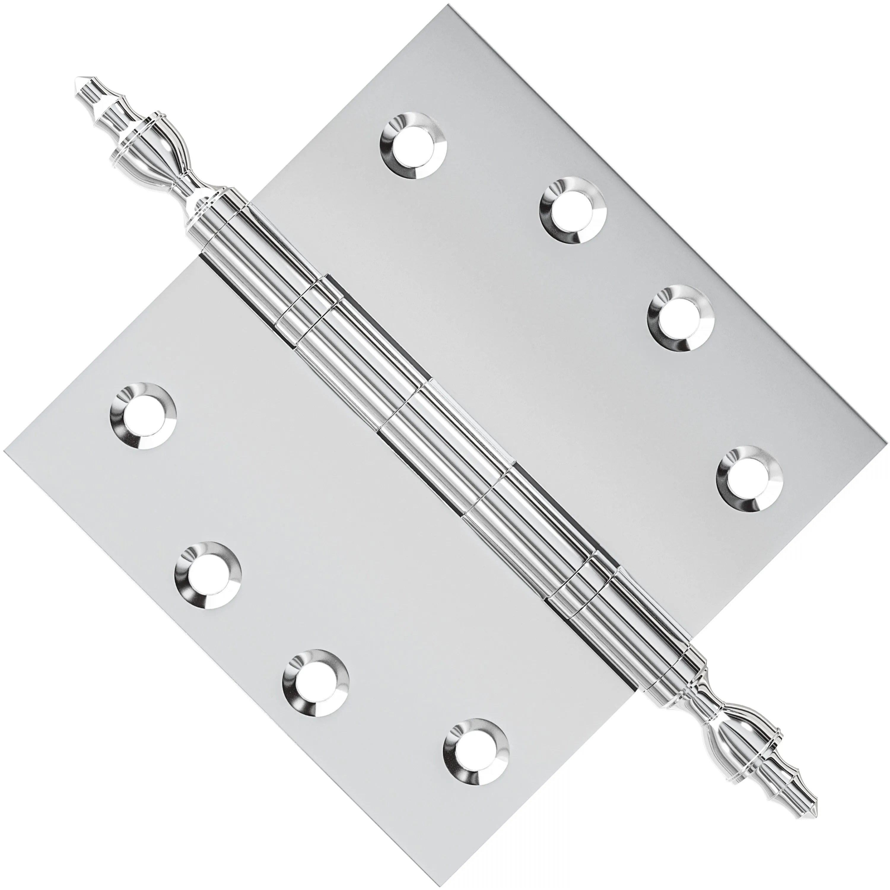 4x4 Inch Solid Brass Ball Bearing Door Hinge - Polished Chrome