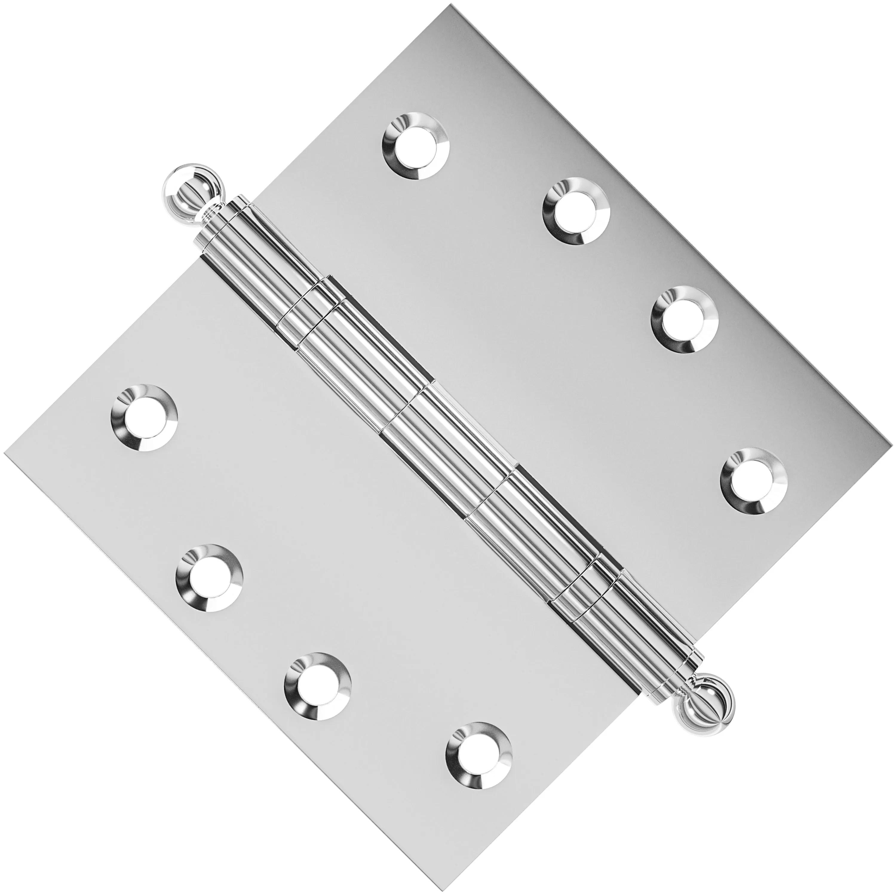 4x4 Inch Solid Brass Ball Bearing Door Hinge - Polished Chrome