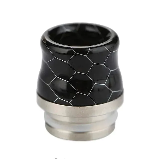 810 Resin and SS Curved Snakeskin Drip-tip