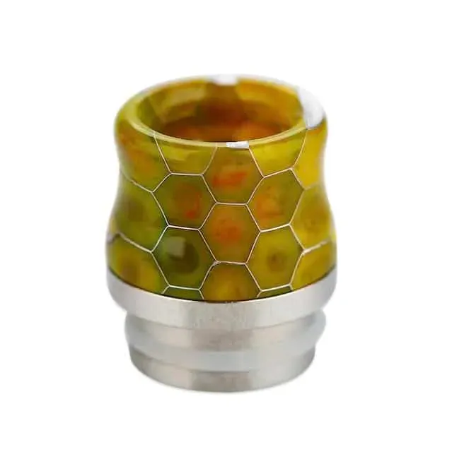 810 Resin and SS Curved Snakeskin Drip-tip