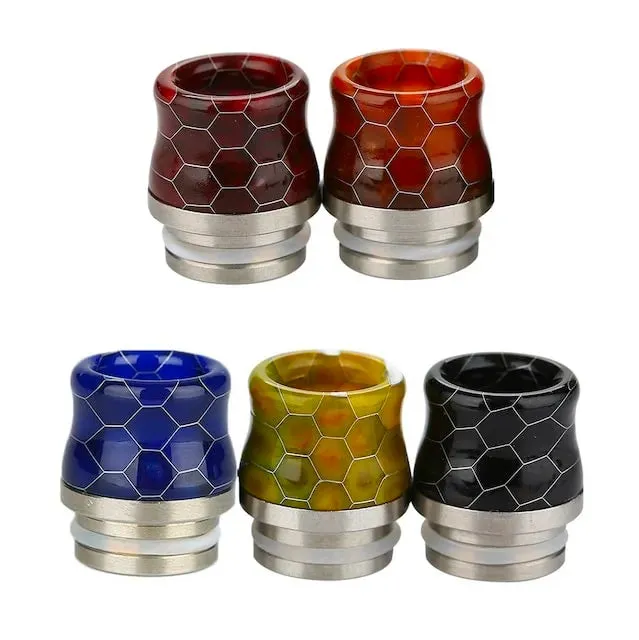 810 Resin and SS Curved Snakeskin Drip-tip