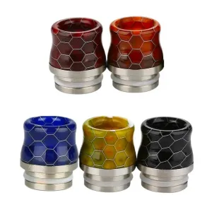 810 Resin and SS Curved Snakeskin Drip-tip