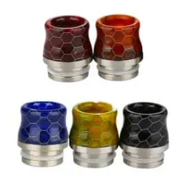 810 Resin and SS Curved Snakeskin Drip-tip
