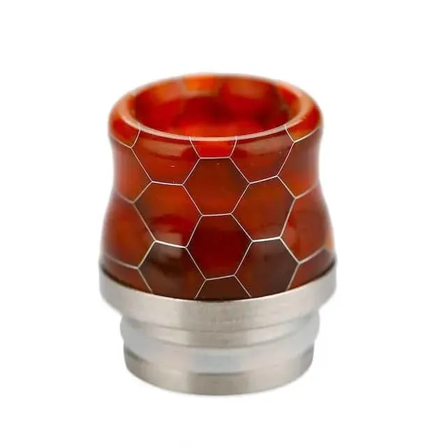 810 Resin and SS Curved Snakeskin Drip-tip
