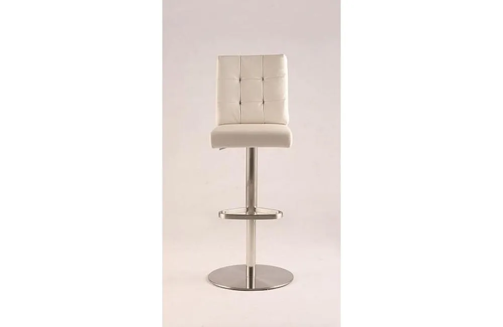 Aaron Modern Tufted Back Adjustable Height Stool White