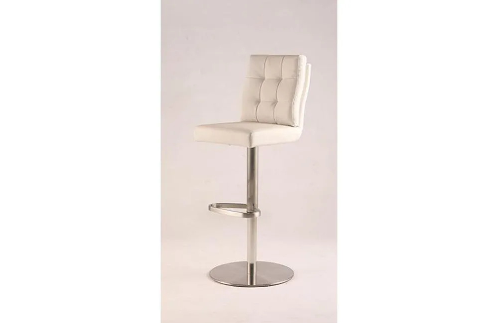 Aaron Modern Tufted Back Adjustable Height Stool White