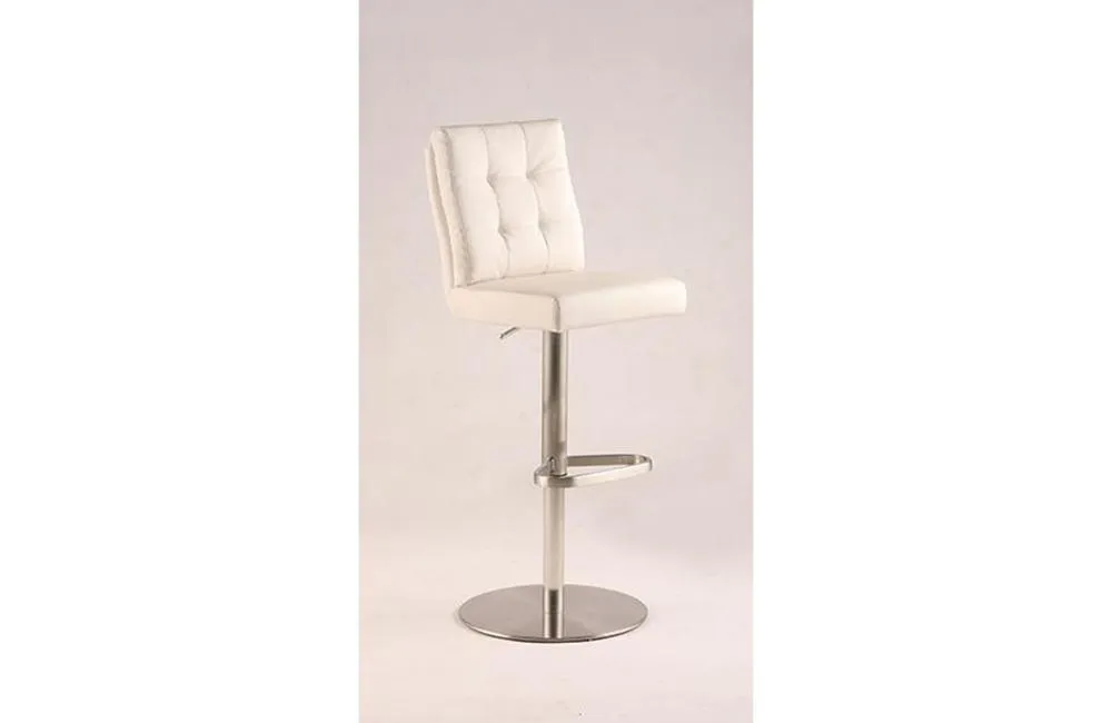 Aaron Modern Tufted Back Adjustable Height Stool White