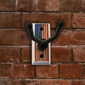 American Flag - Banjo Wall Hanger - Distressed Reclaimed Oak