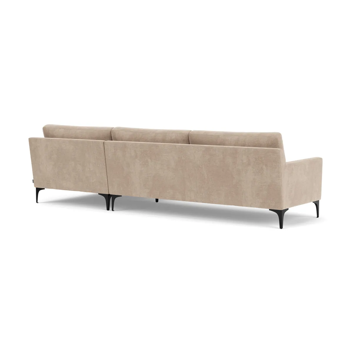 Astha Fabric Right Chaise Sofa (Black Metal, Danny Cream)