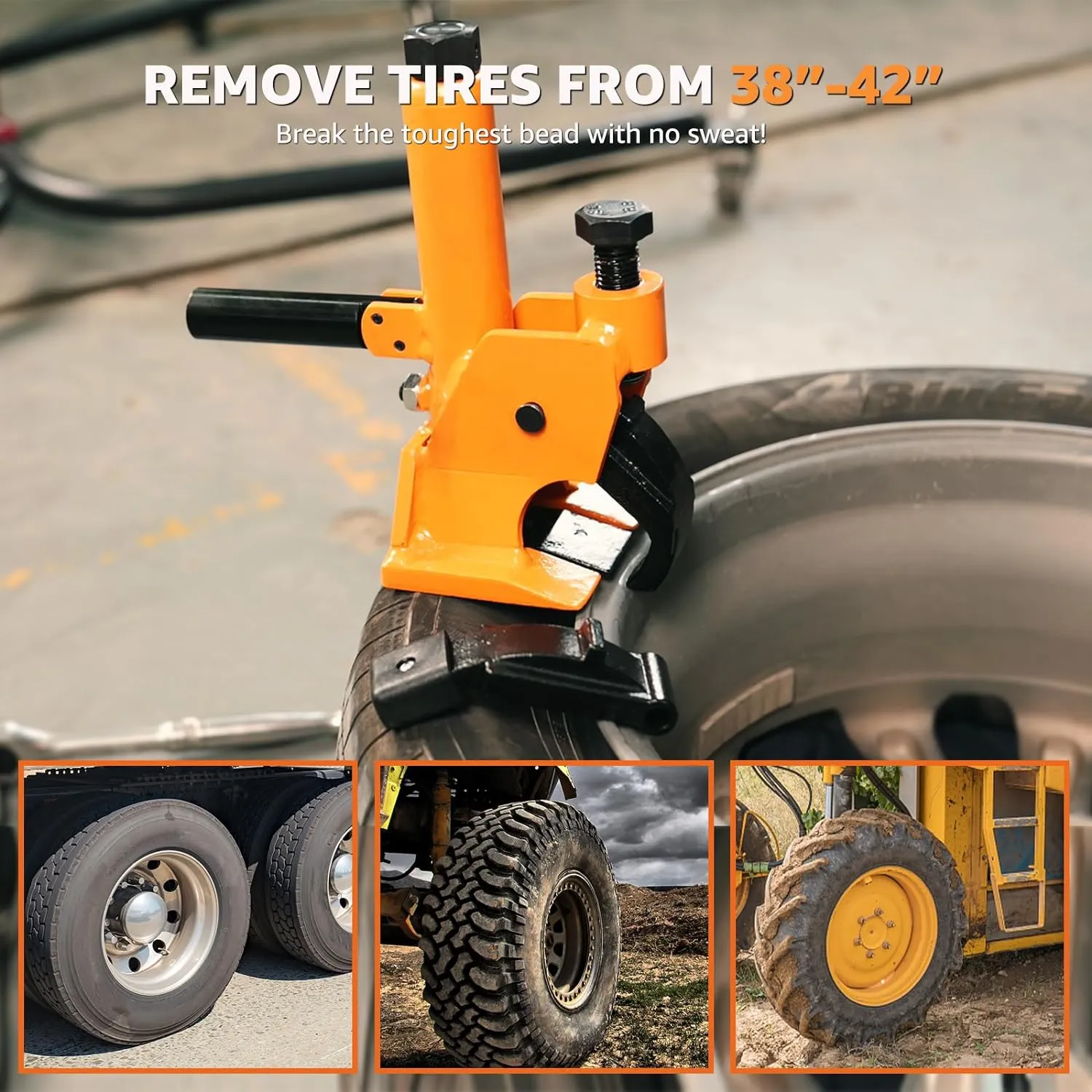 BESTOOL Manual Tire Bead Breaker with Handle, Tire Change Tool for Aluminum Wheels, ATV Tire Operation, Tractors, Trucks, Cars, Heavy Duty Tires Car Repair (Handle Patented)
