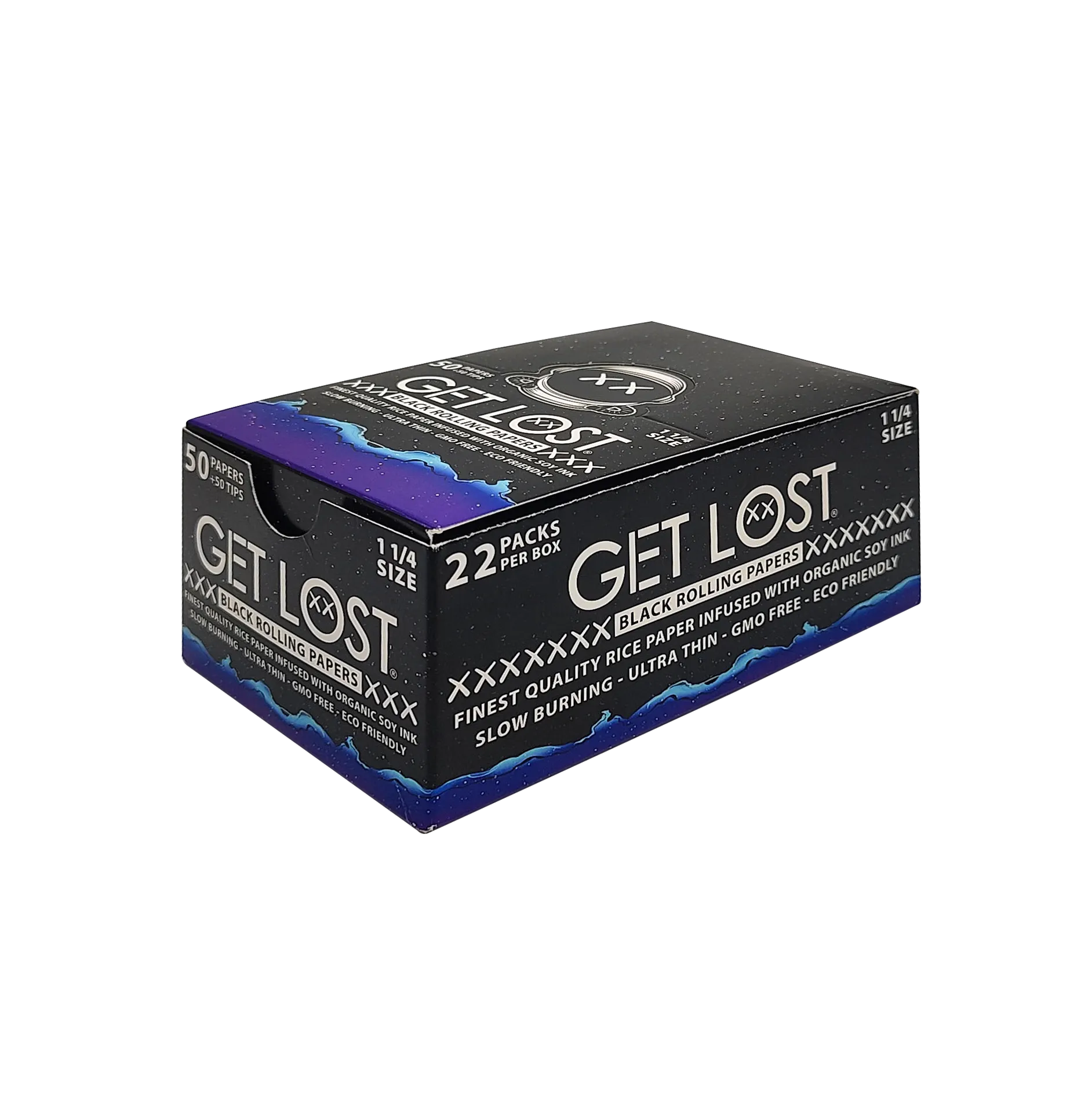 Black Rolling Papers   Tips 1 1/4 Size 22 Pack