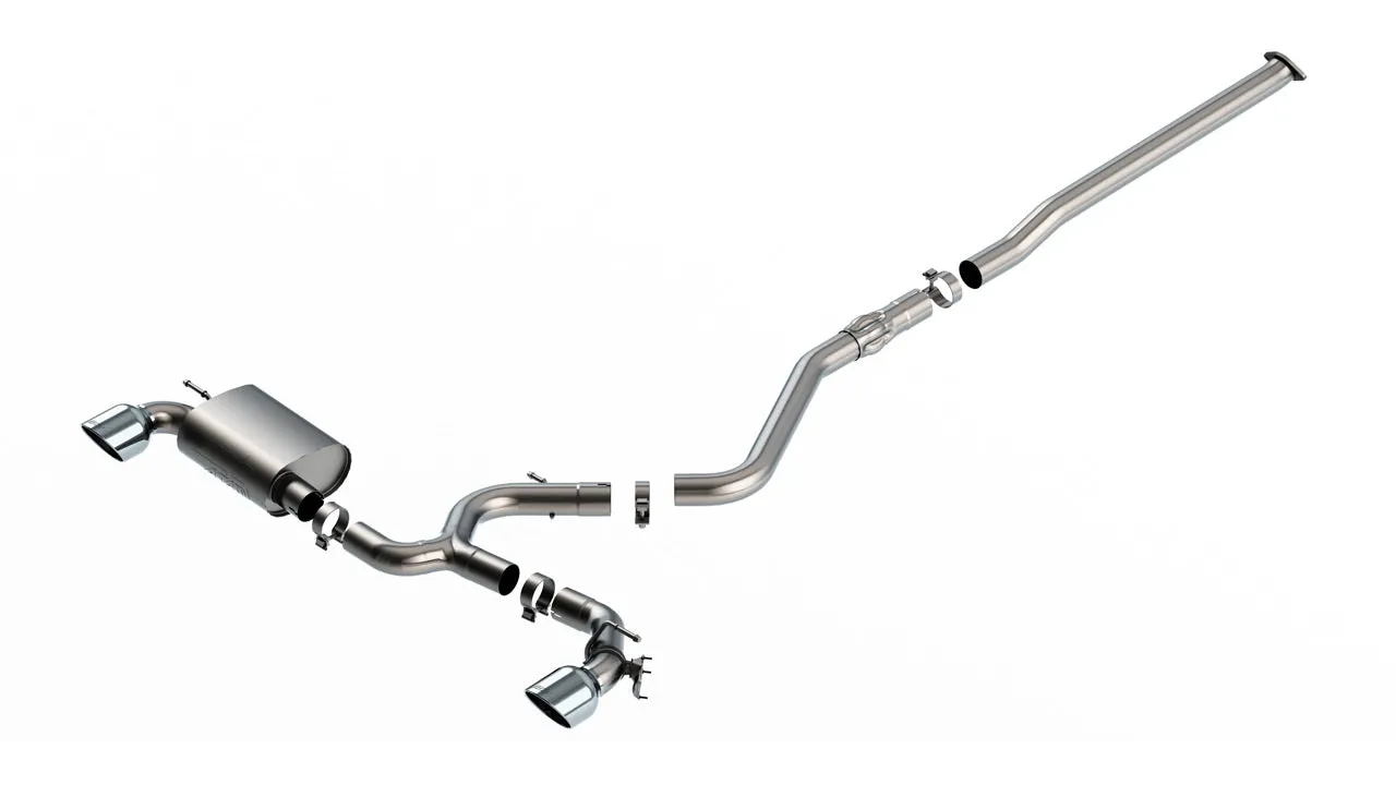 BORLA 140926 Cat-Back Exhaust System ATAK 3", TIP 5" Bright Chrome, T-304 Stainless Steel for HYUNDAI Kona N 2.0L 2022-2023