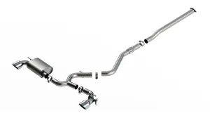 BORLA 140926 Cat-Back Exhaust System ATAK 3", TIP 5" Bright Chrome, T-304 Stainless Steel for HYUNDAI Kona N 2.0L 2022-2023