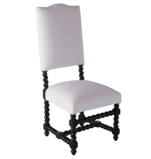 Camelback Spiral Leg Spanish Dining Chair