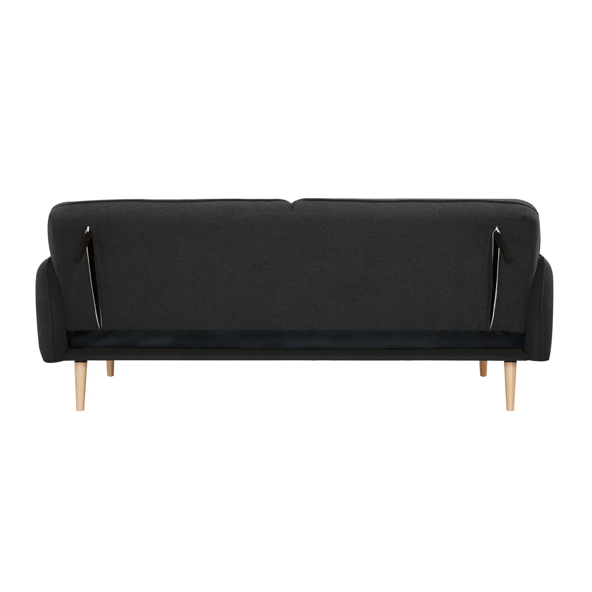 Charcoal 3 Seater Sofa Bed, 100% Polyester Upholstery