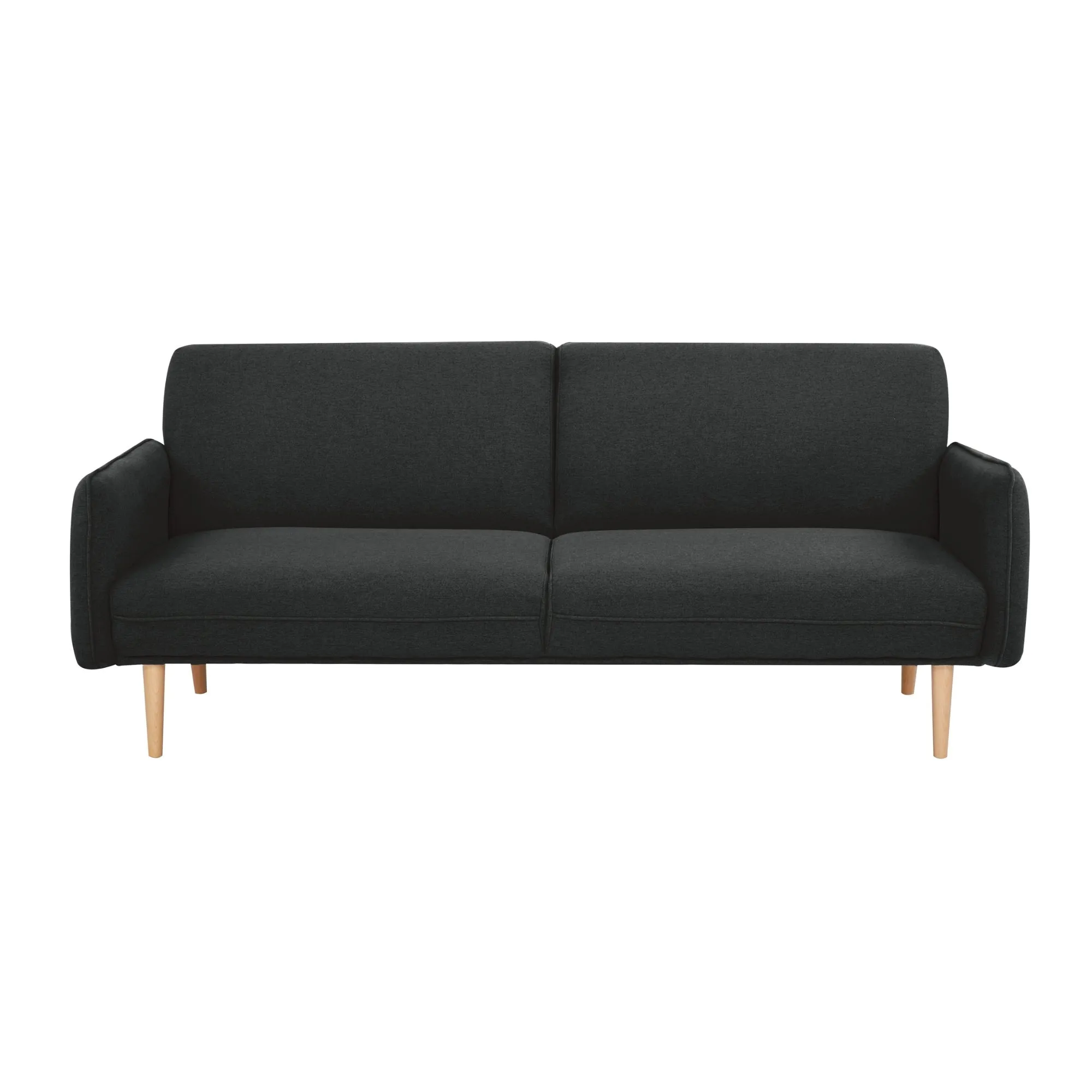Charcoal 3 Seater Sofa Bed, 100% Polyester Upholstery