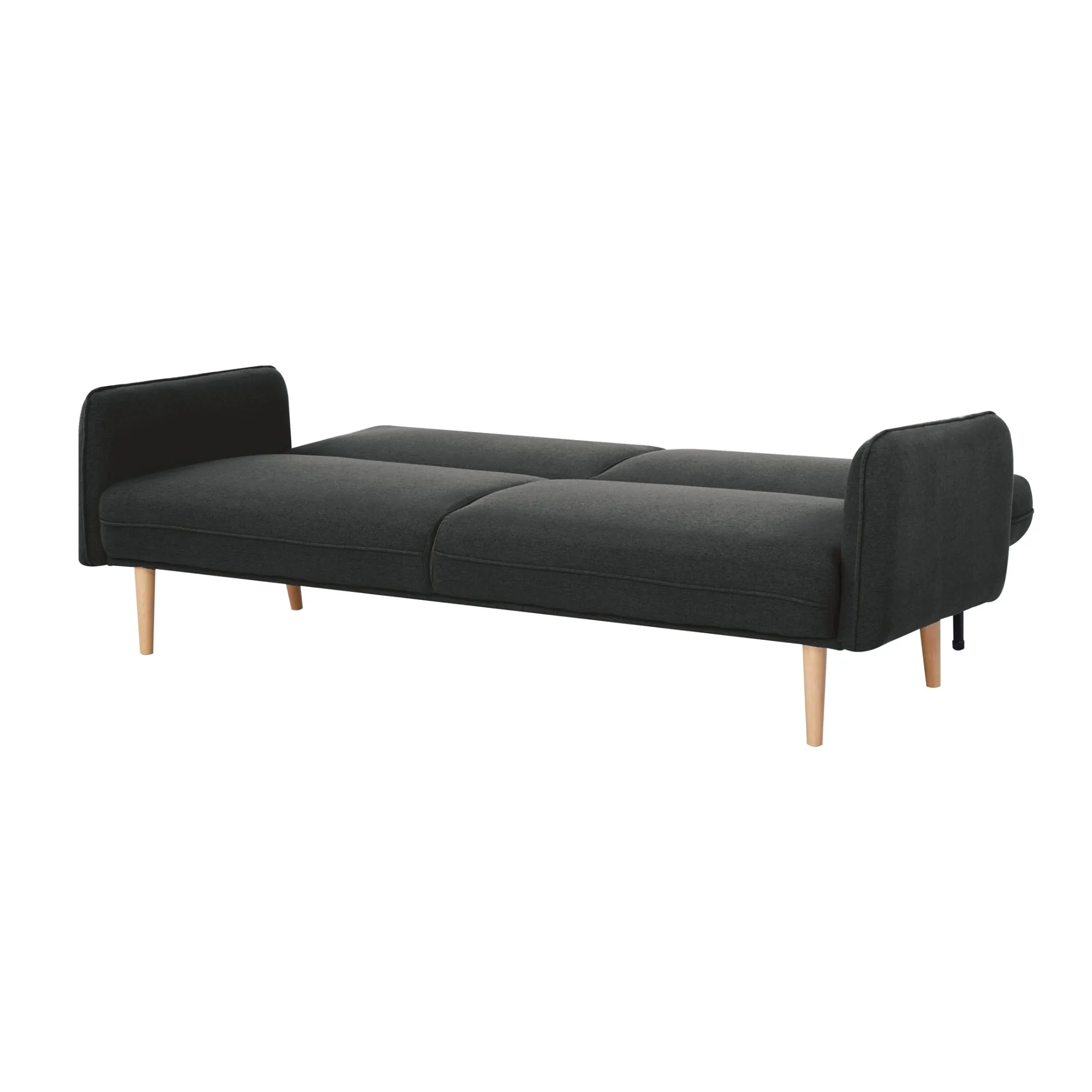 Charcoal 3 Seater Sofa Bed, 100% Polyester Upholstery
