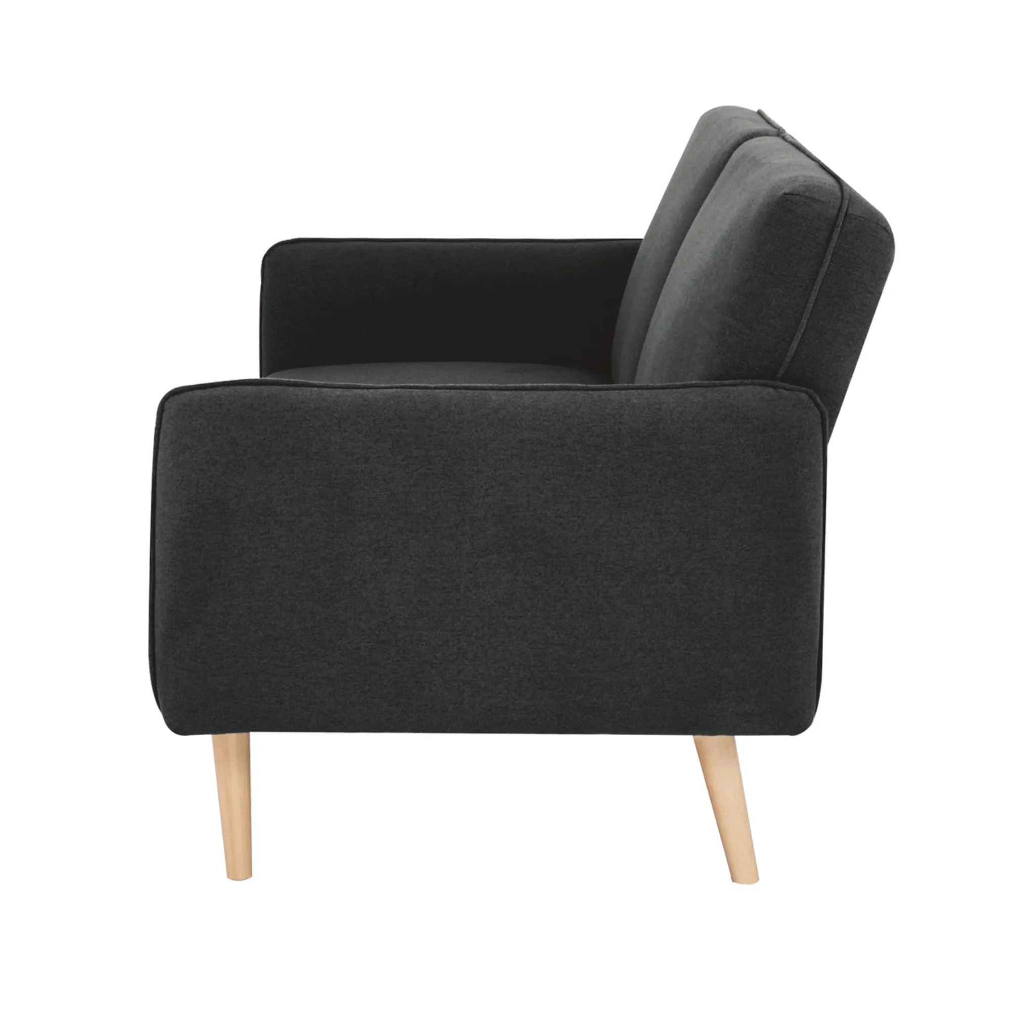 Charcoal 3 Seater Sofa Bed, 100% Polyester Upholstery