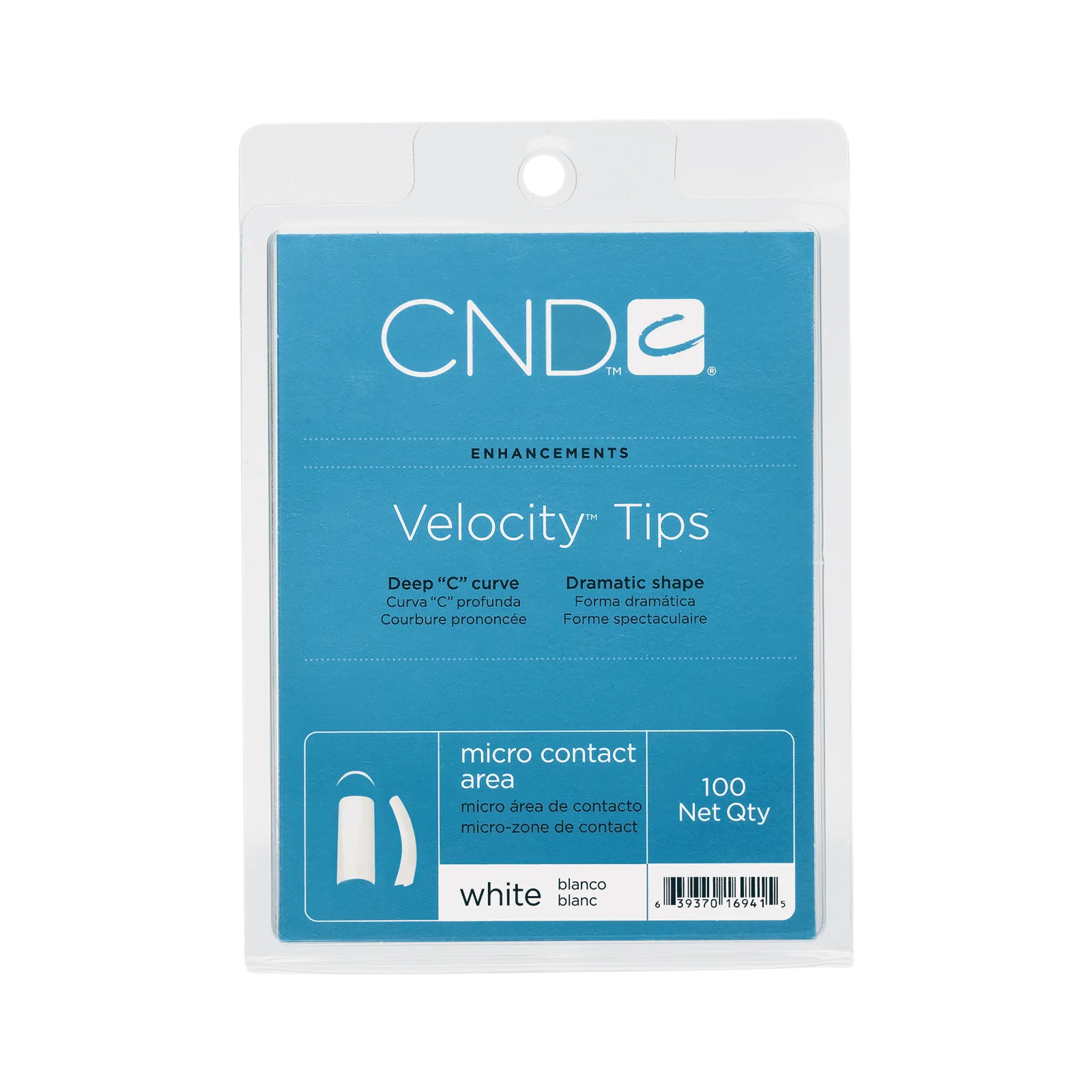 CND Velocity Tips, WHITE, 100 pcs/box, 98401 OK0611MD