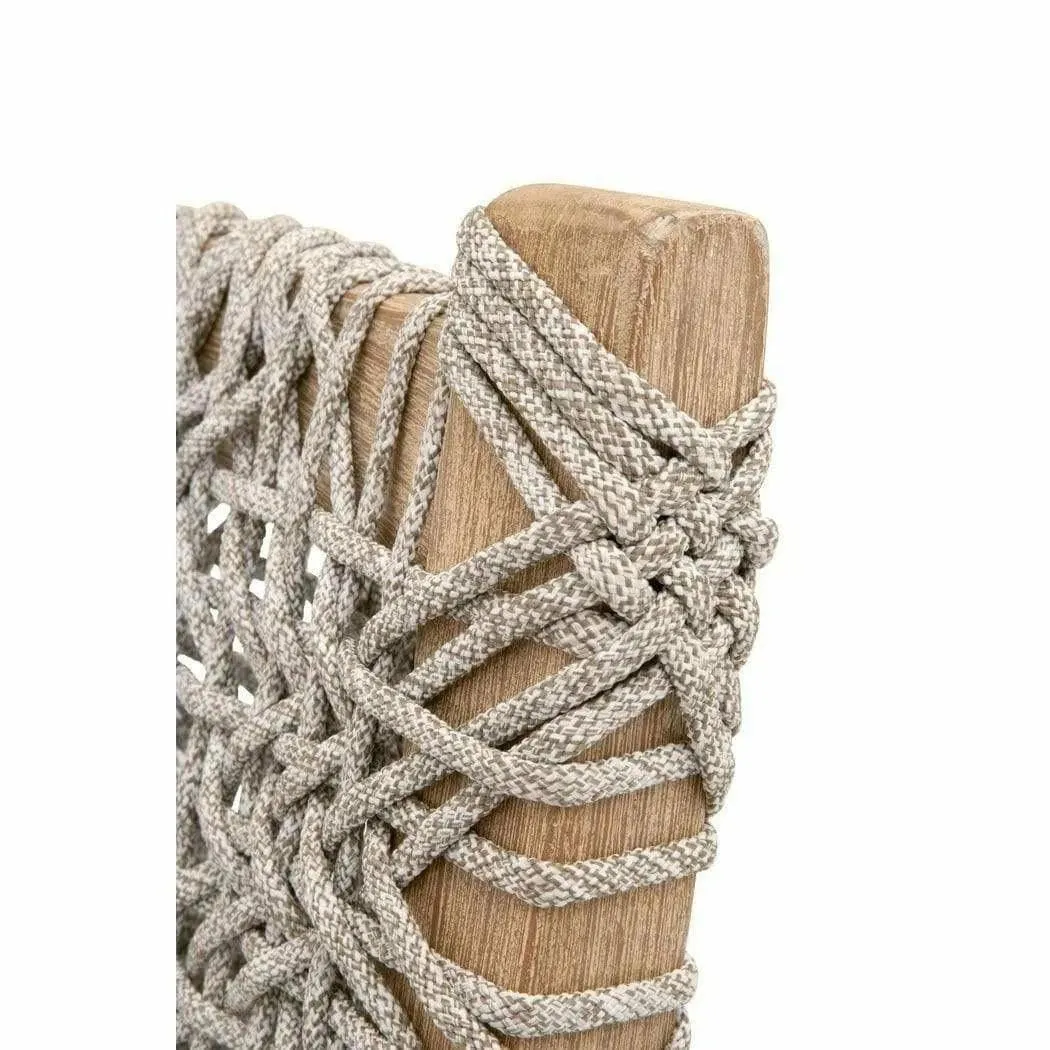 Costa Counter Stool Taupe & White Rope Mahogany Wood