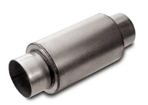 Dynatech Split-Flow Round Race Muffler - 3 1/2" Round - 6" Length x 5" Diameter - UDTRA Approved