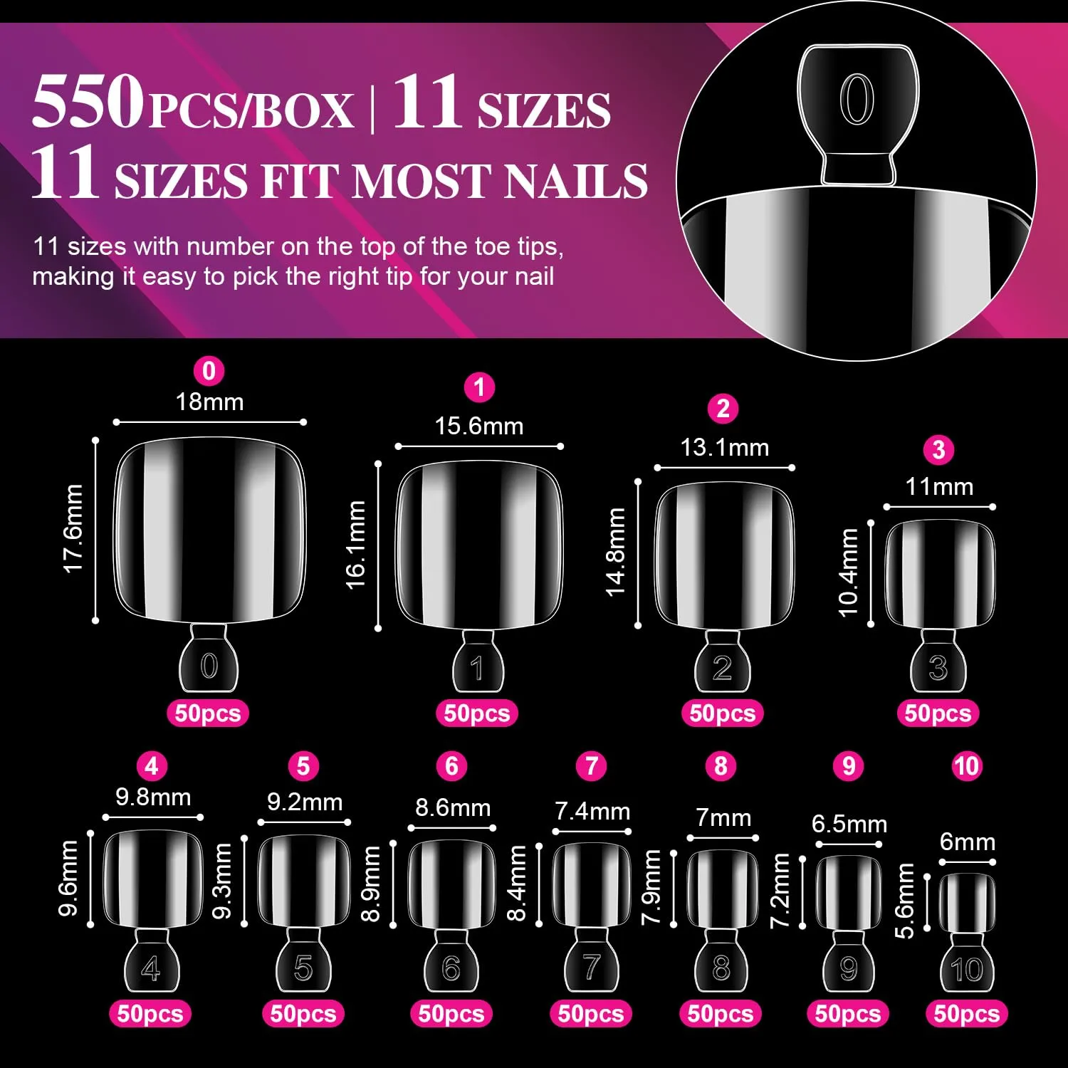 Fake Clear Toe Nail Tips -007