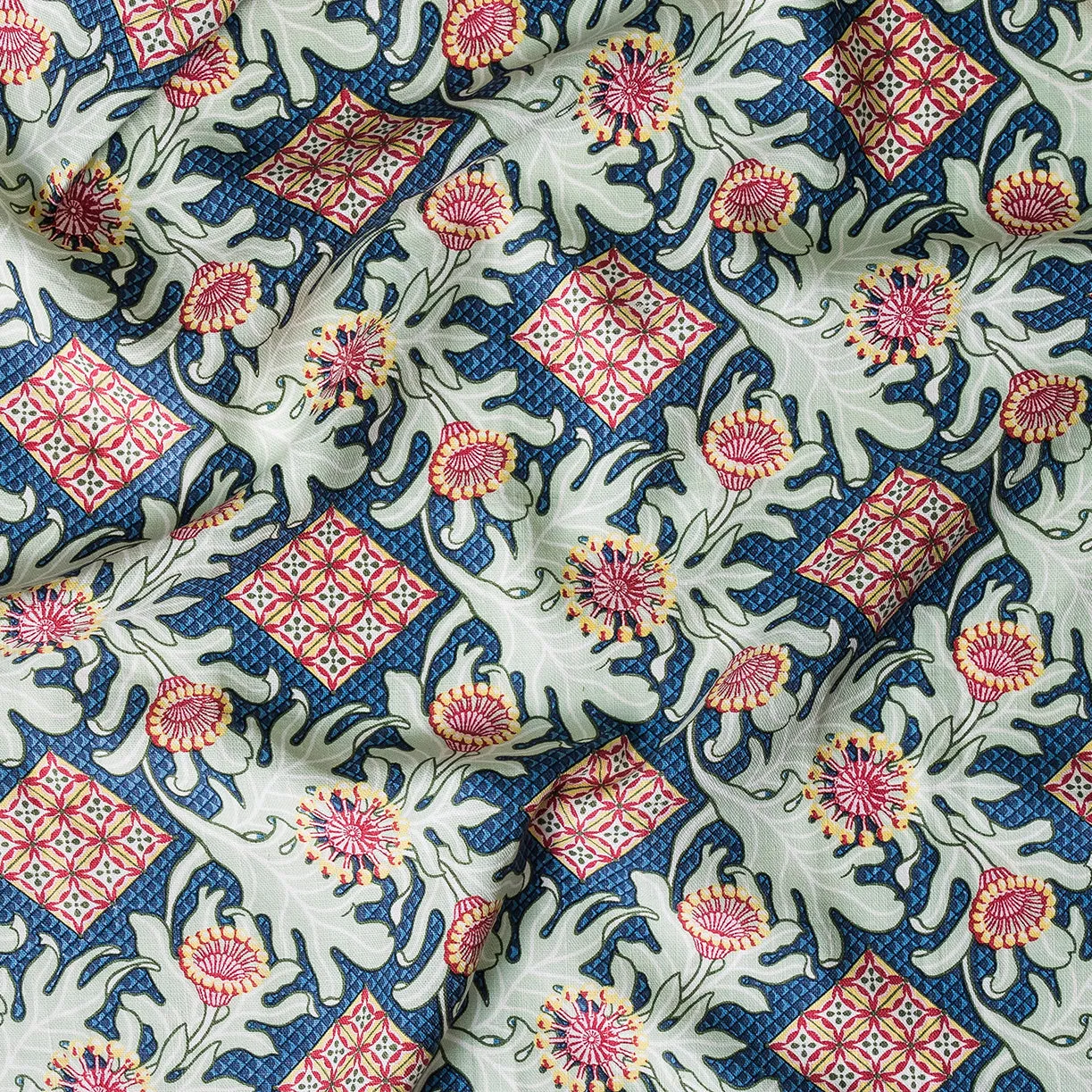 Firewheel Trellis Royal Furnishing Linen - Custom