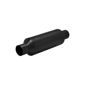 Flowmaster Outlaw Muffler - 2-1/2 in Center Inlet - 2-1/2 in Center Outlet - 11 in Long - 4-1/2 in Diameter - Stainless - Black