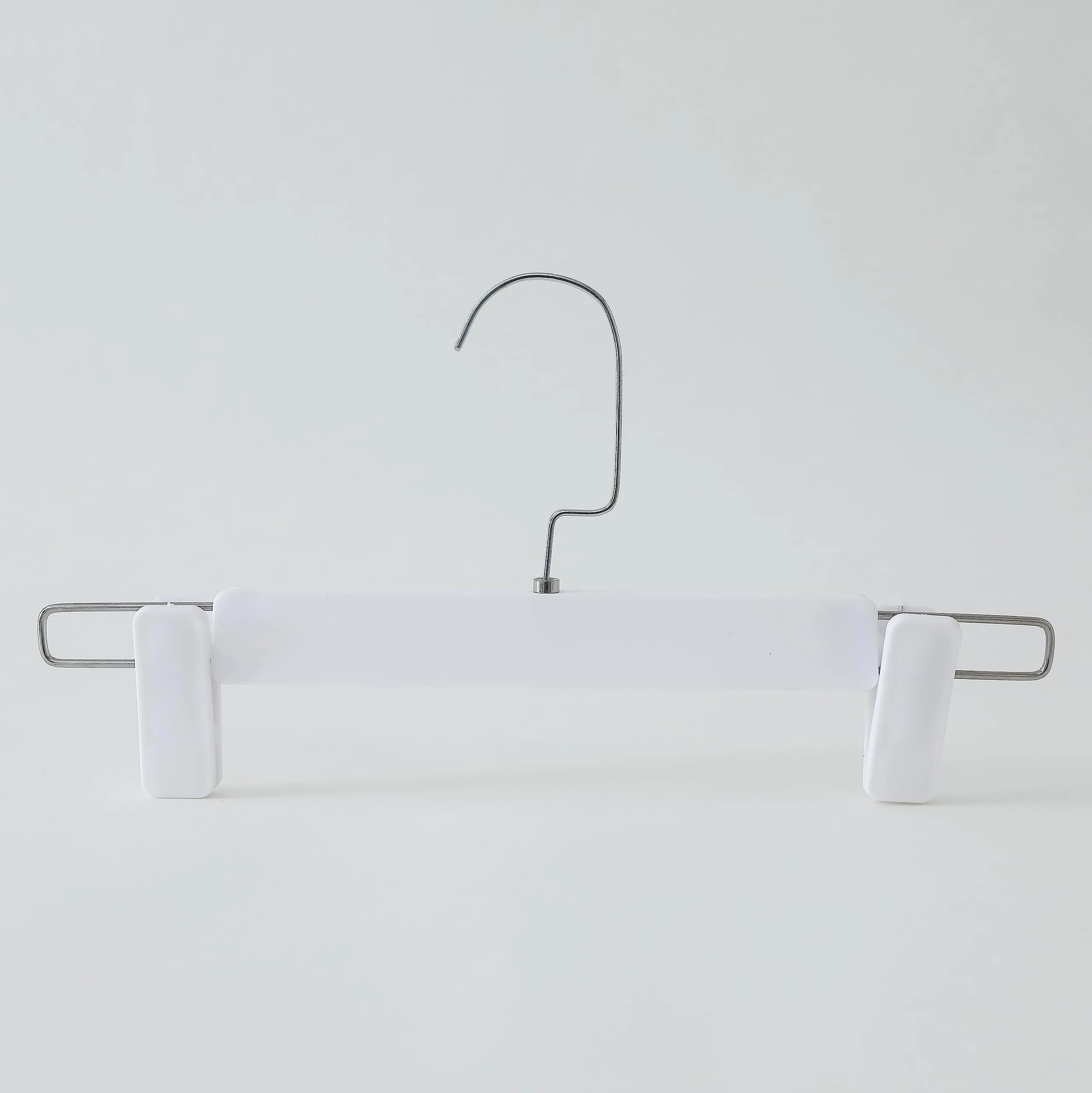 Kuber Industries Recycled Plastic Cloth Hanger Set of 5|Dress Coat Jacket Clothes Hangers|Chromed Plated Steel Hook (White)