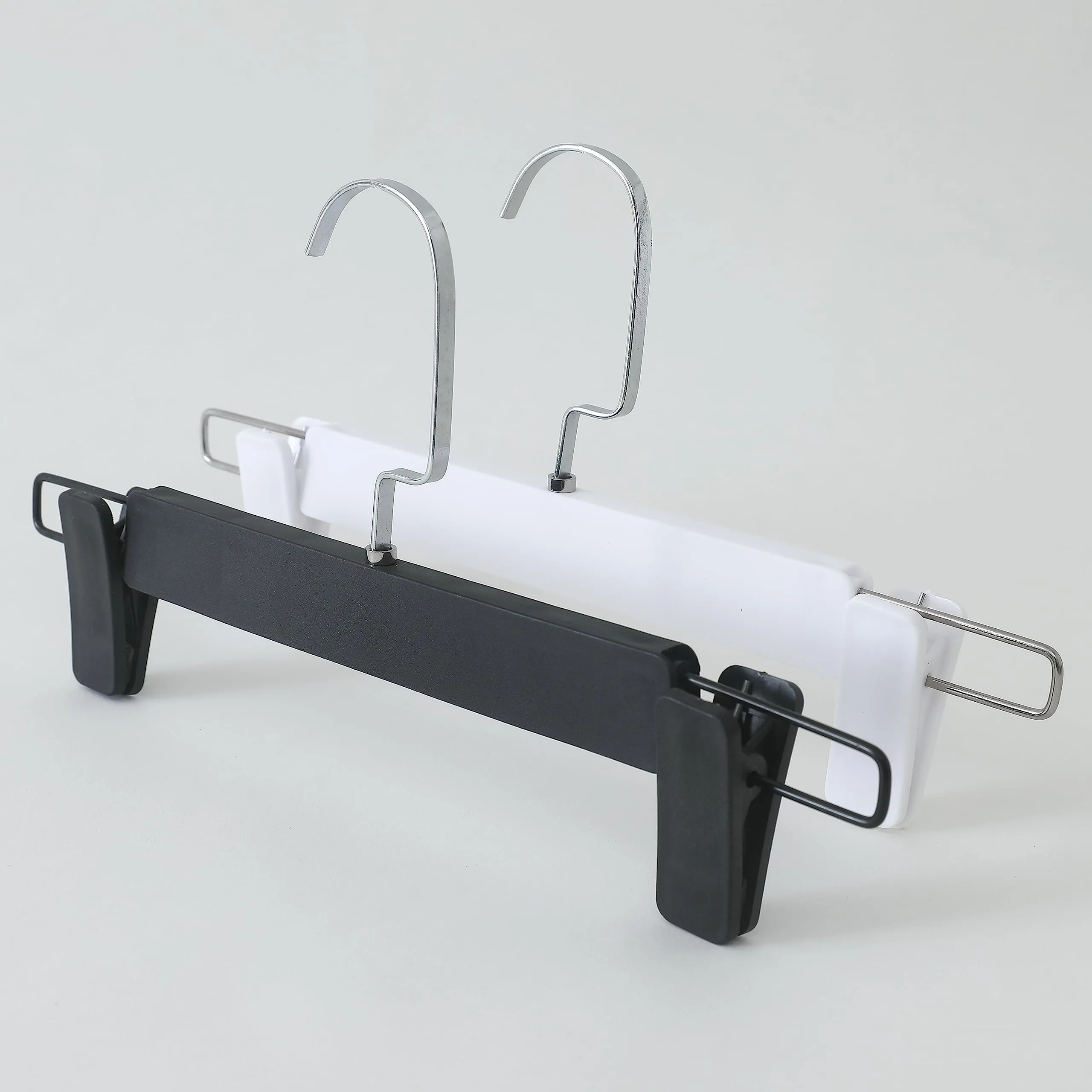 Kuber Industries Recycled Plastic Cloth Hanger Set of 5|Dress Coat Jacket Clothes Hangers|Chromed Plated Steel Hook (White)