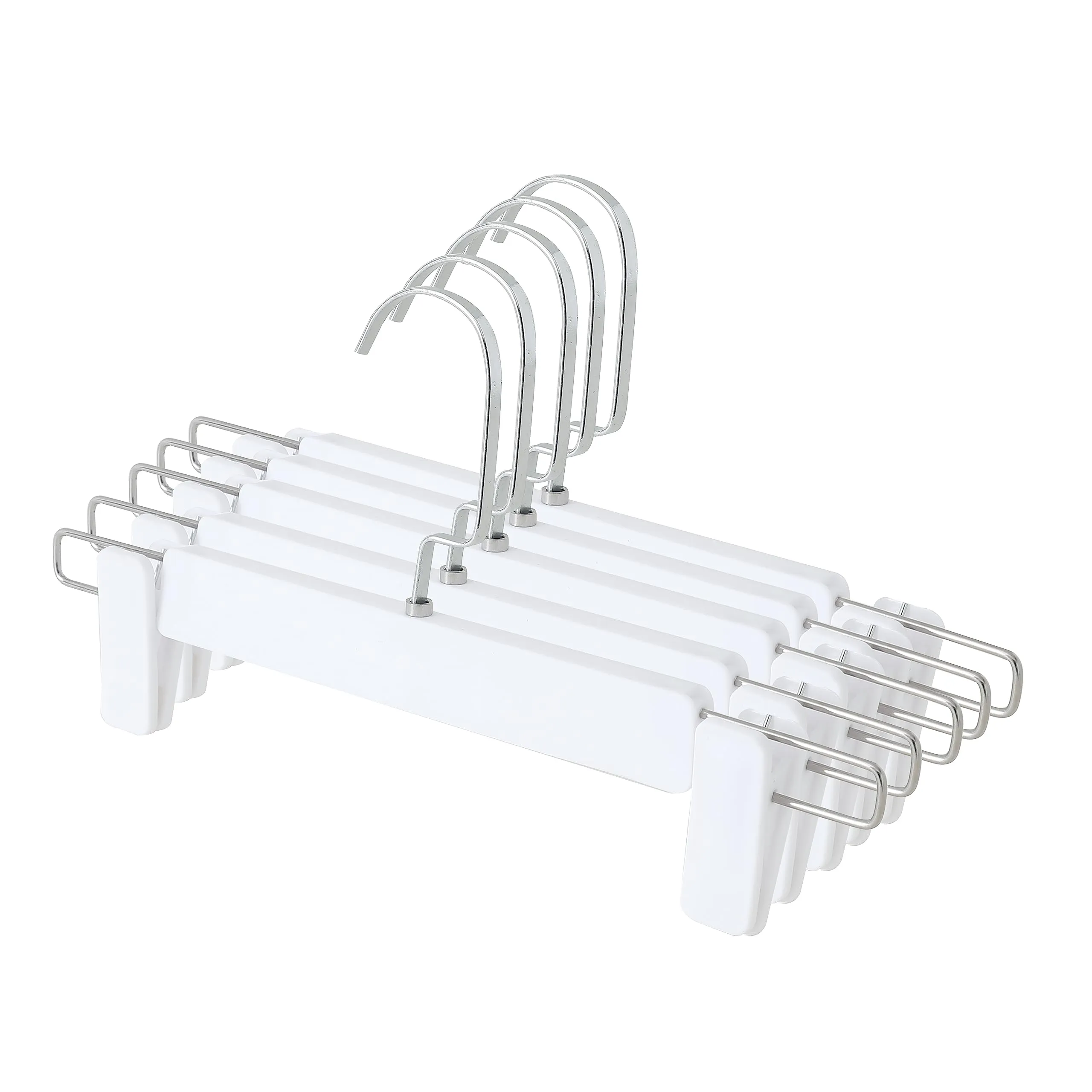 Kuber Industries Recycled Plastic Cloth Hanger Set of 5|Dress Coat Jacket Clothes Hangers|Chromed Plated Steel Hook (White)