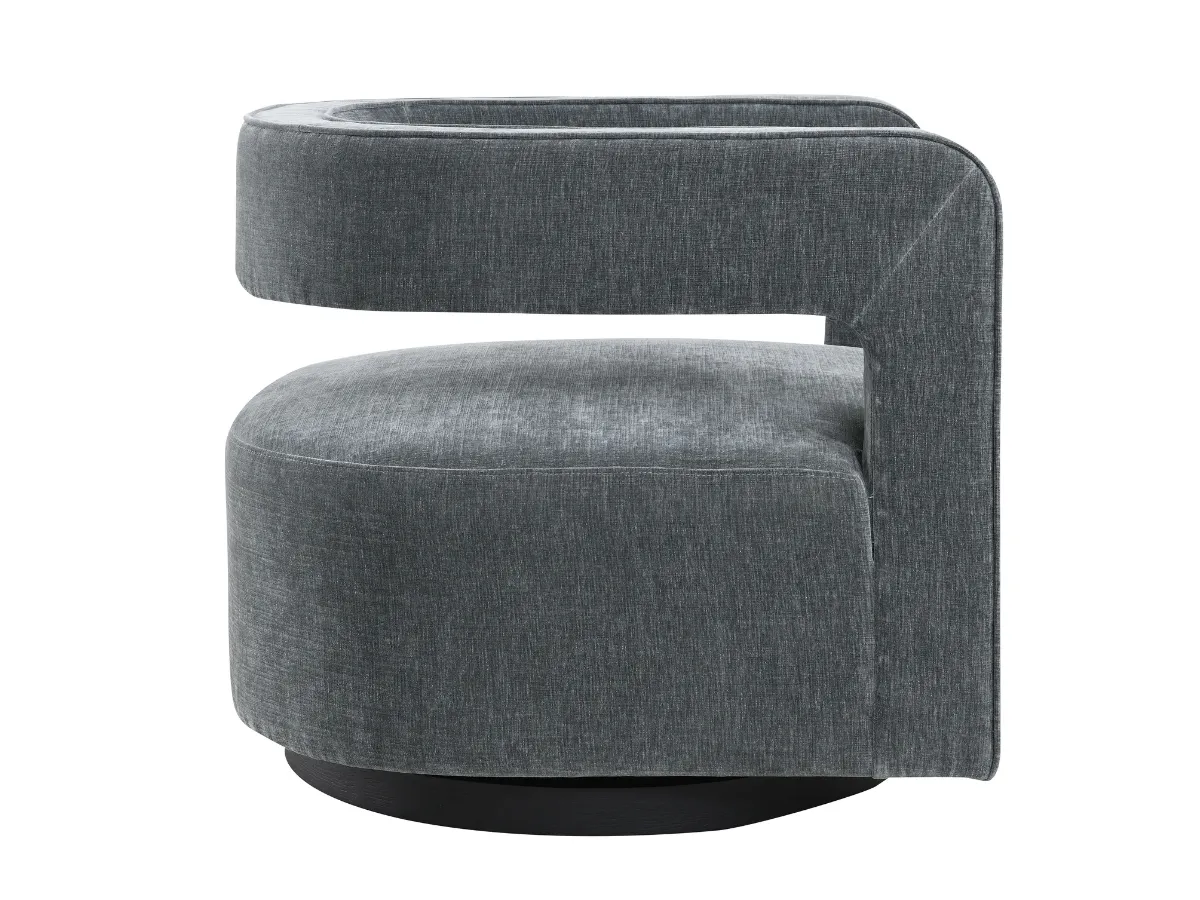 Lunar Stain-Resistant Fabric Swivel Chair