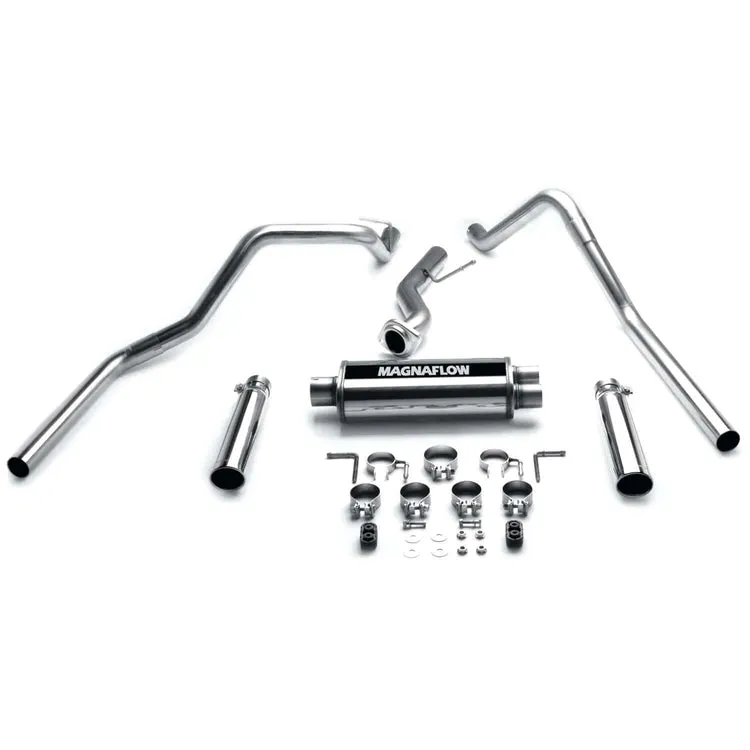 Magnaflow Catback Exhaust GMC Sierra 1500 V6 4.3L /V8 4.8L/5.3L (99-02) [Street Series - Dual Split Rear Exit w/ Polished Tips] 15753