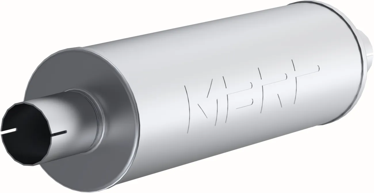 MBRP 26" Single Universal Muffler [Mild Tone - T409 Stainless Steel] 2.5" or 3" ID inlet-outlet