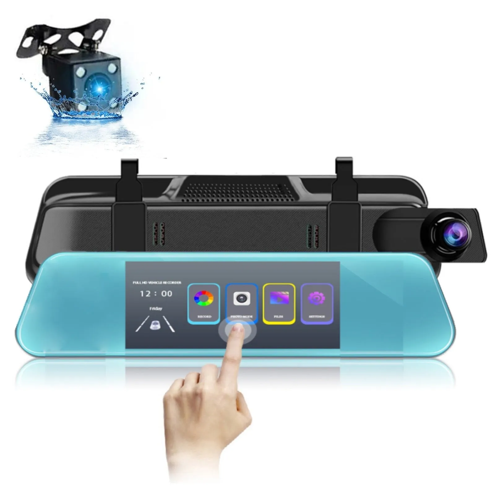 modern Driving Recorder 5.5'' 1080P Car Mirror Dash Cam Dvr Rearview Camera double Lens Ips Screen Night Vision Drive Video Recorder Car Accessories on Clearance