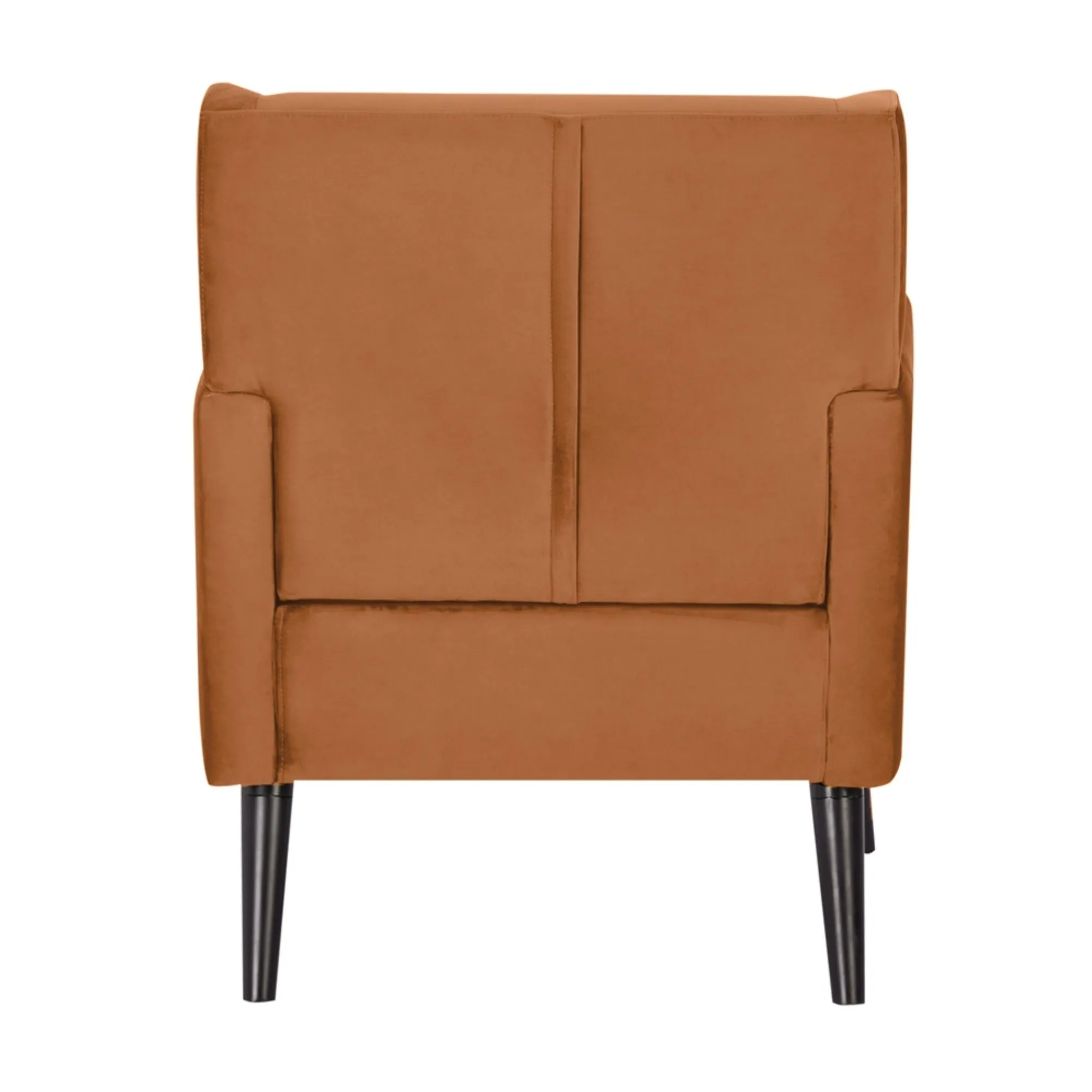 Orange 2pc Plush Upholstered Accent Arm Chairs, Scandinavian Style