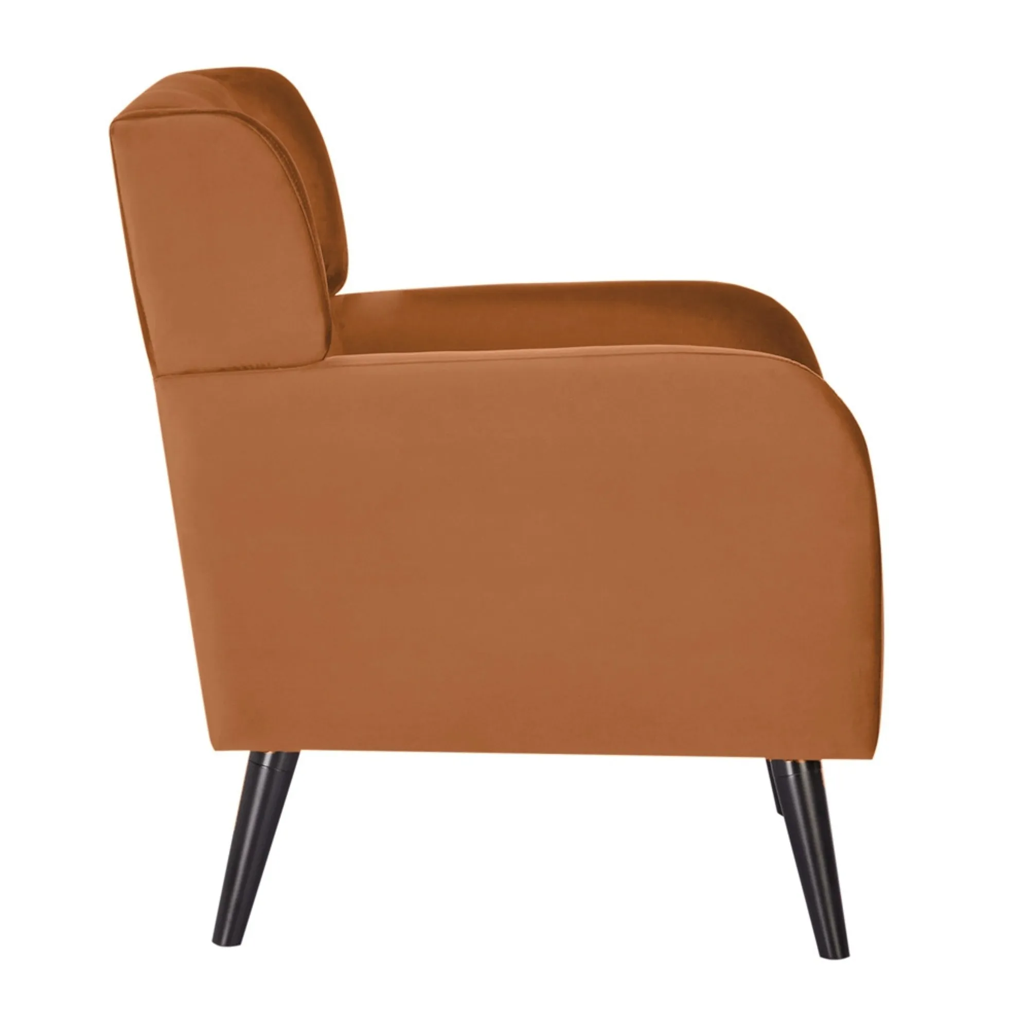 Orange 2pc Plush Upholstered Accent Arm Chairs, Scandinavian Style