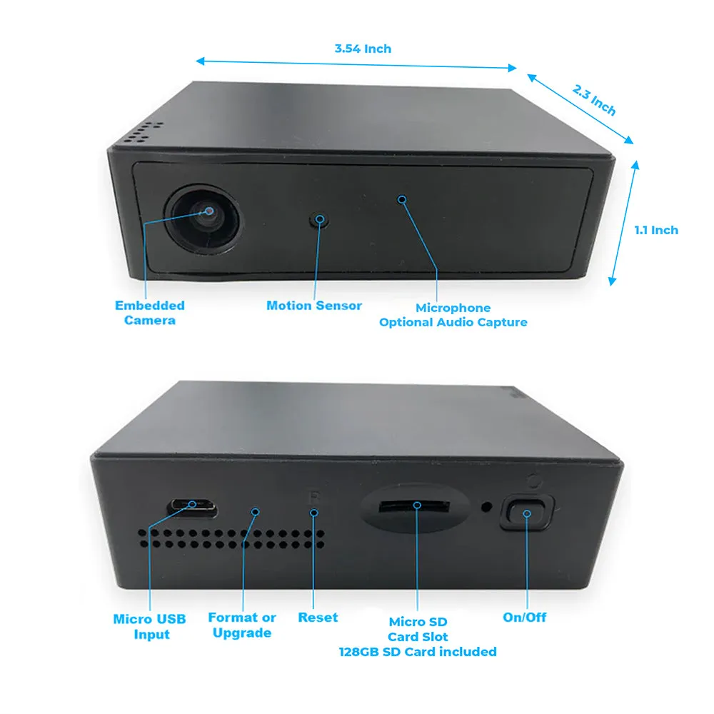 PBN-TECH CV120 Cam-Vox 120 Wide Angle 1080P 128GB DVR – 9 Hours Continuous