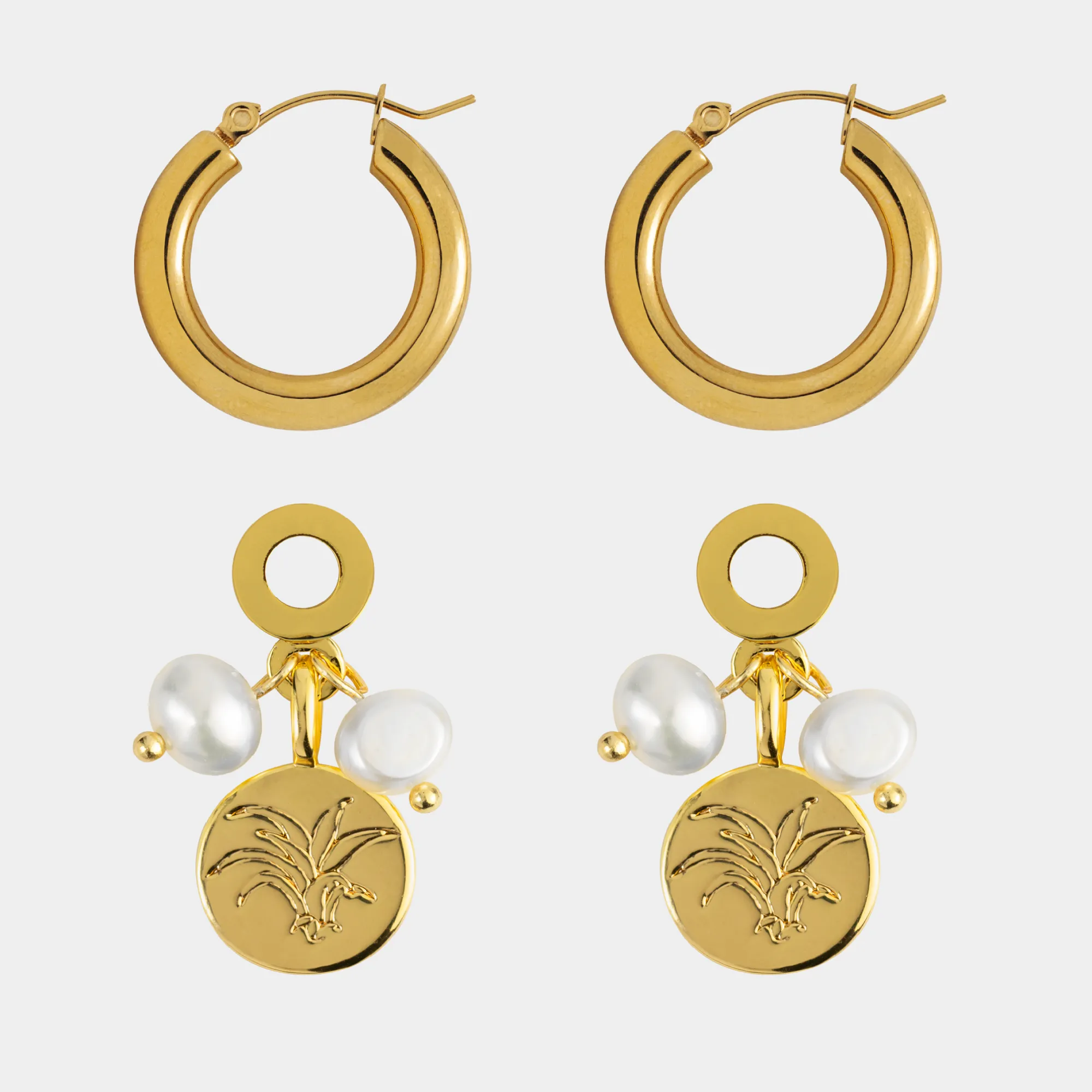 Plant Twins Pearl Earrings