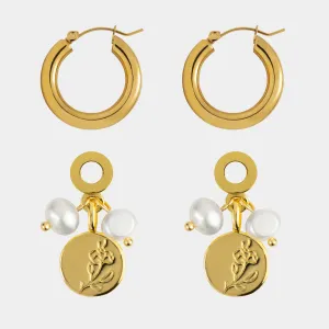 Plant Twins Pearl Earrings