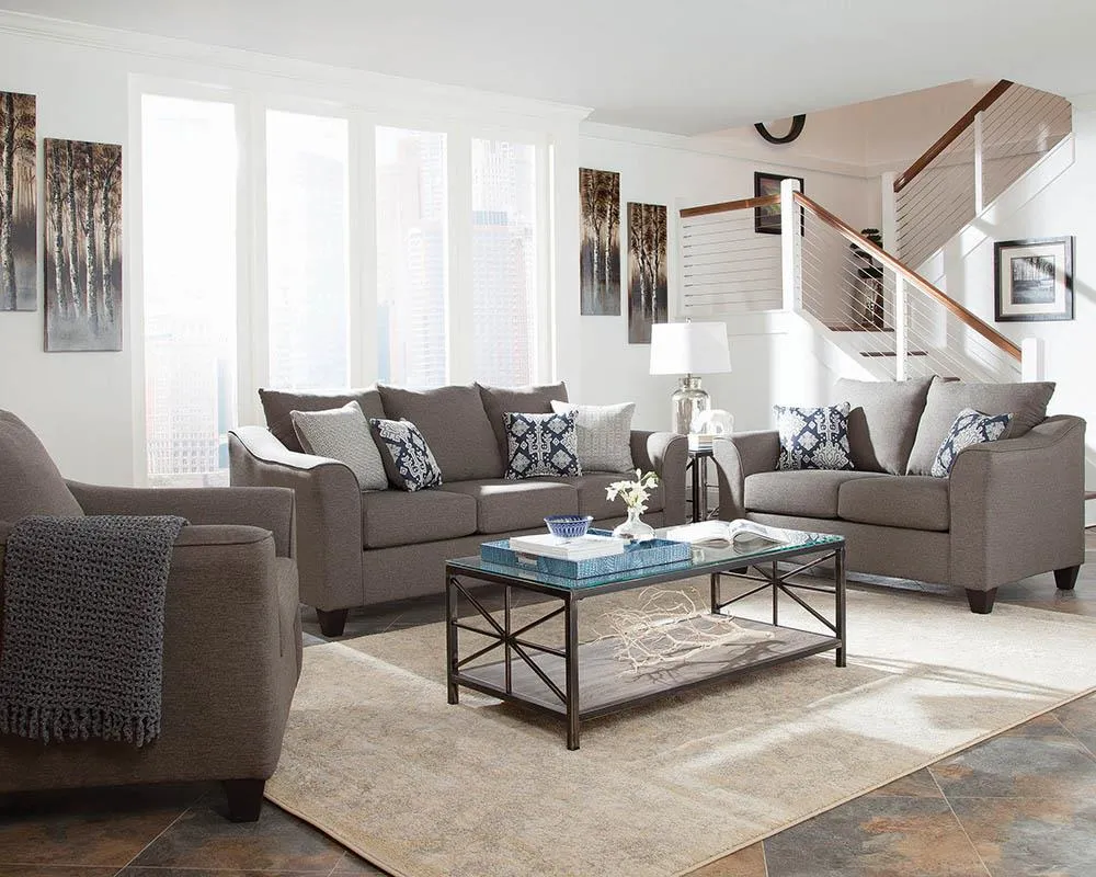 Salizar Flared Arm Chair Grey - Plush Comfort