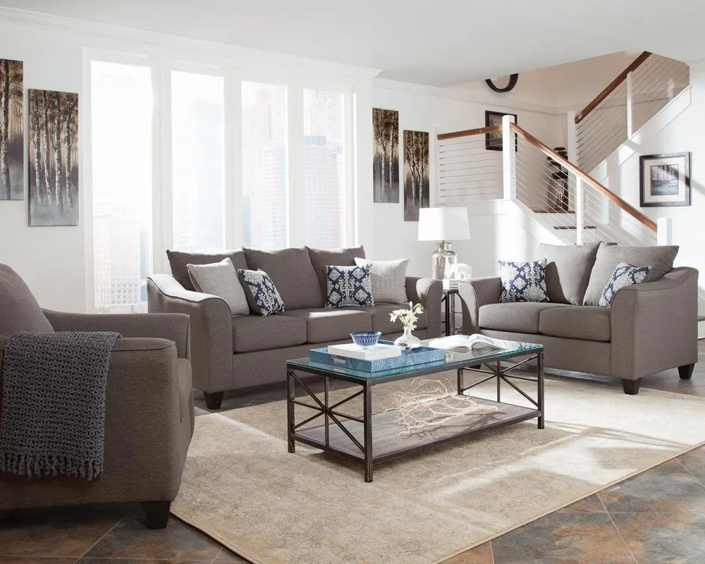 Salizar Flared Arm Chair Grey - Plush Comfort