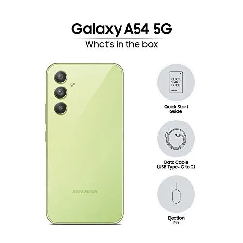 Samsung Galaxy A54 5G (Awesome Lime, 8GB, 256GB Storage) | 50 MP No Shake Cam (OIS) | IP67 | Gorilla Glass 5 | Voice Focus | Without Charger