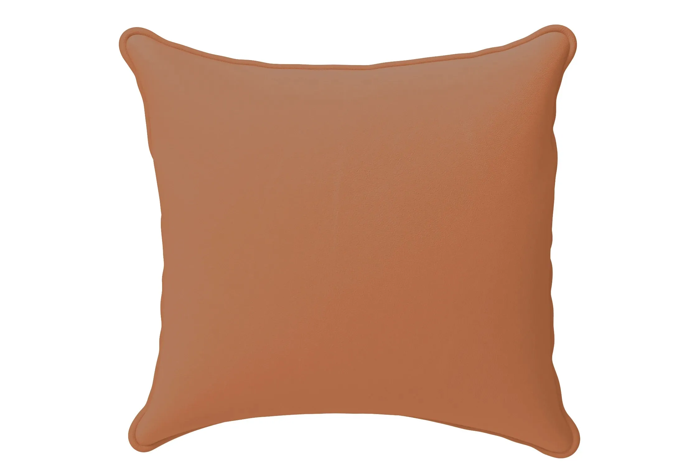 Scatter Cushions 60 x 60 cm Tan Brown Leather