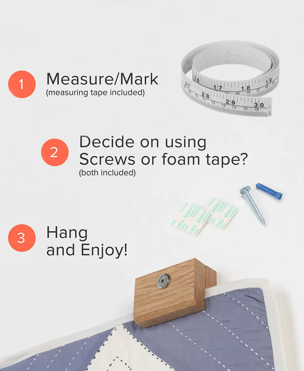 Solid Wood Quilt Hanger Clips