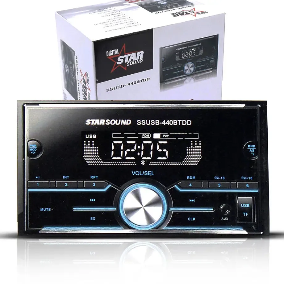 Star Sound SSUSB-440BTDD Double Din Media Player With Bluetooth