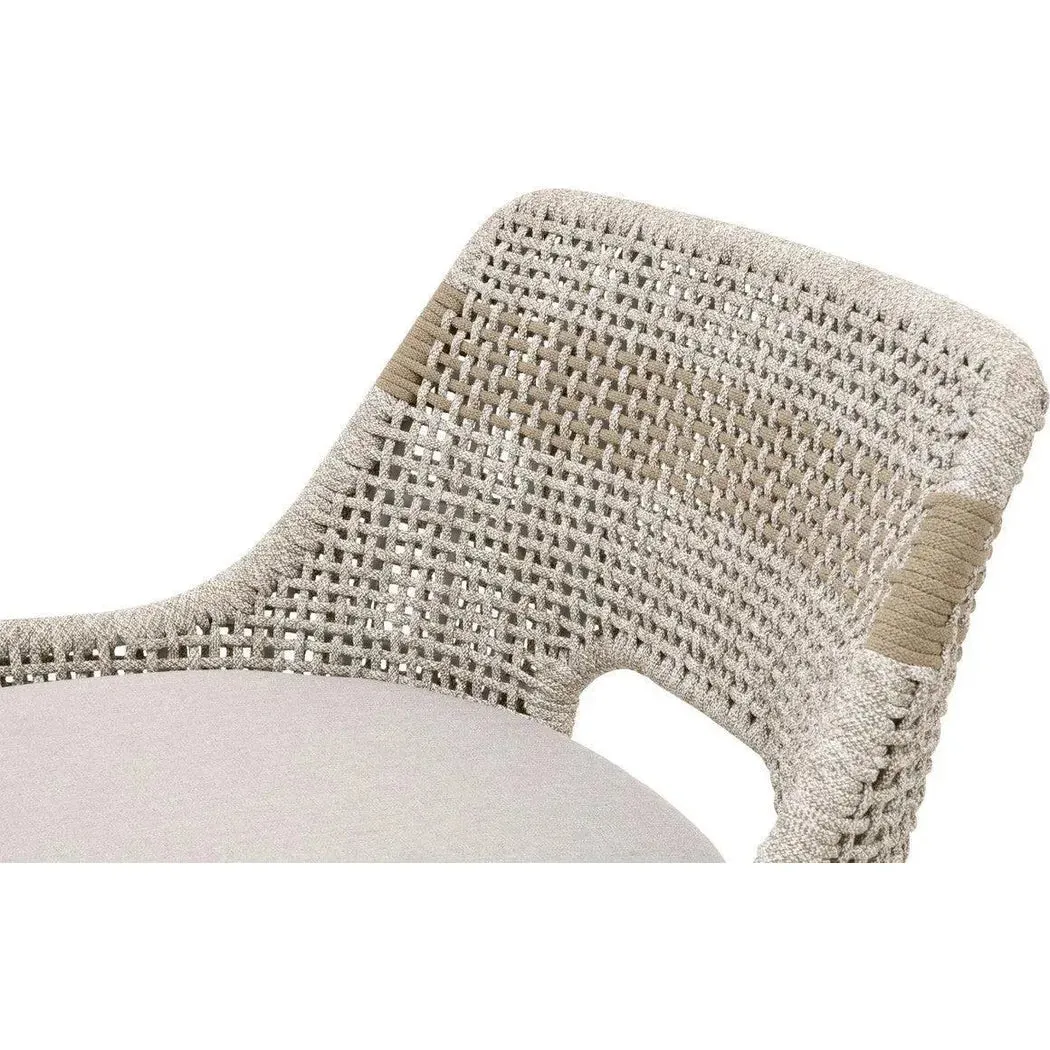 Tapestry Counter Stool Taupe & White Rope and Wood Frame