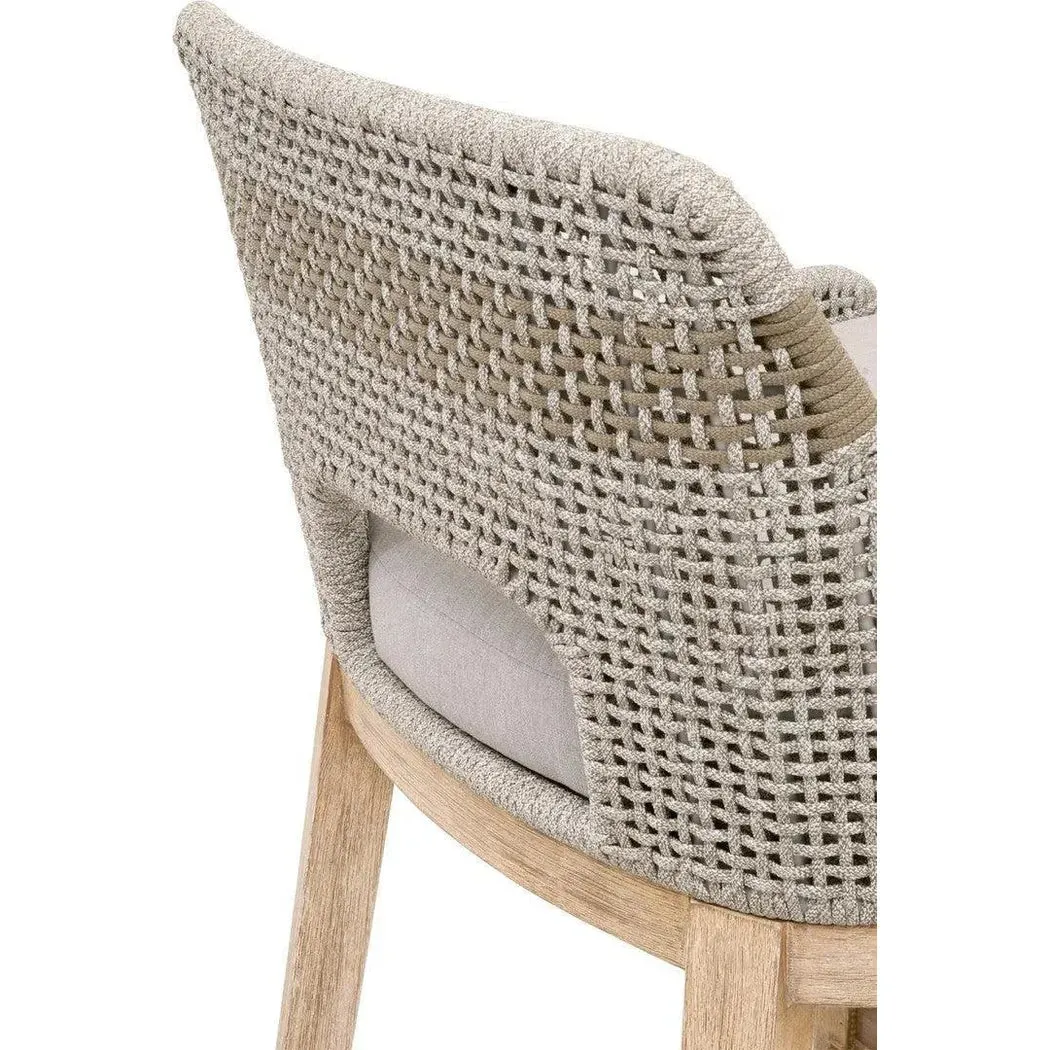 Tapestry Counter Stool Taupe & White Rope and Wood Frame