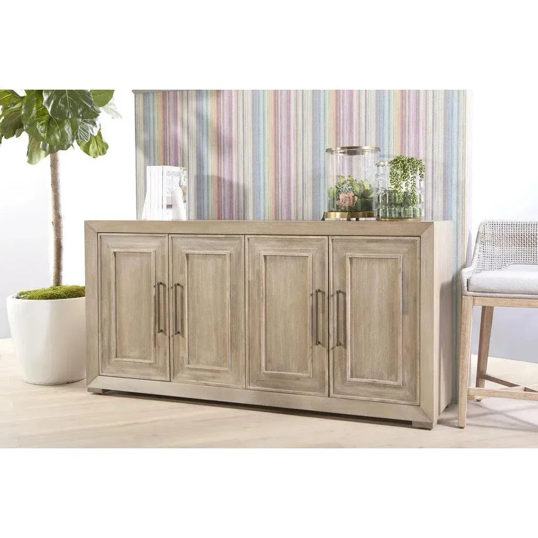 Tapestry Counter Stool Taupe & White Rope and Wood Frame